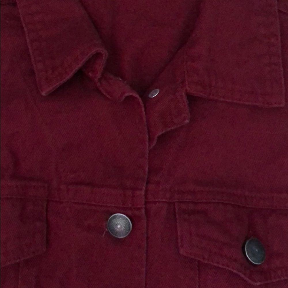 Maroon Denim Jacket - Picture 3 of 3